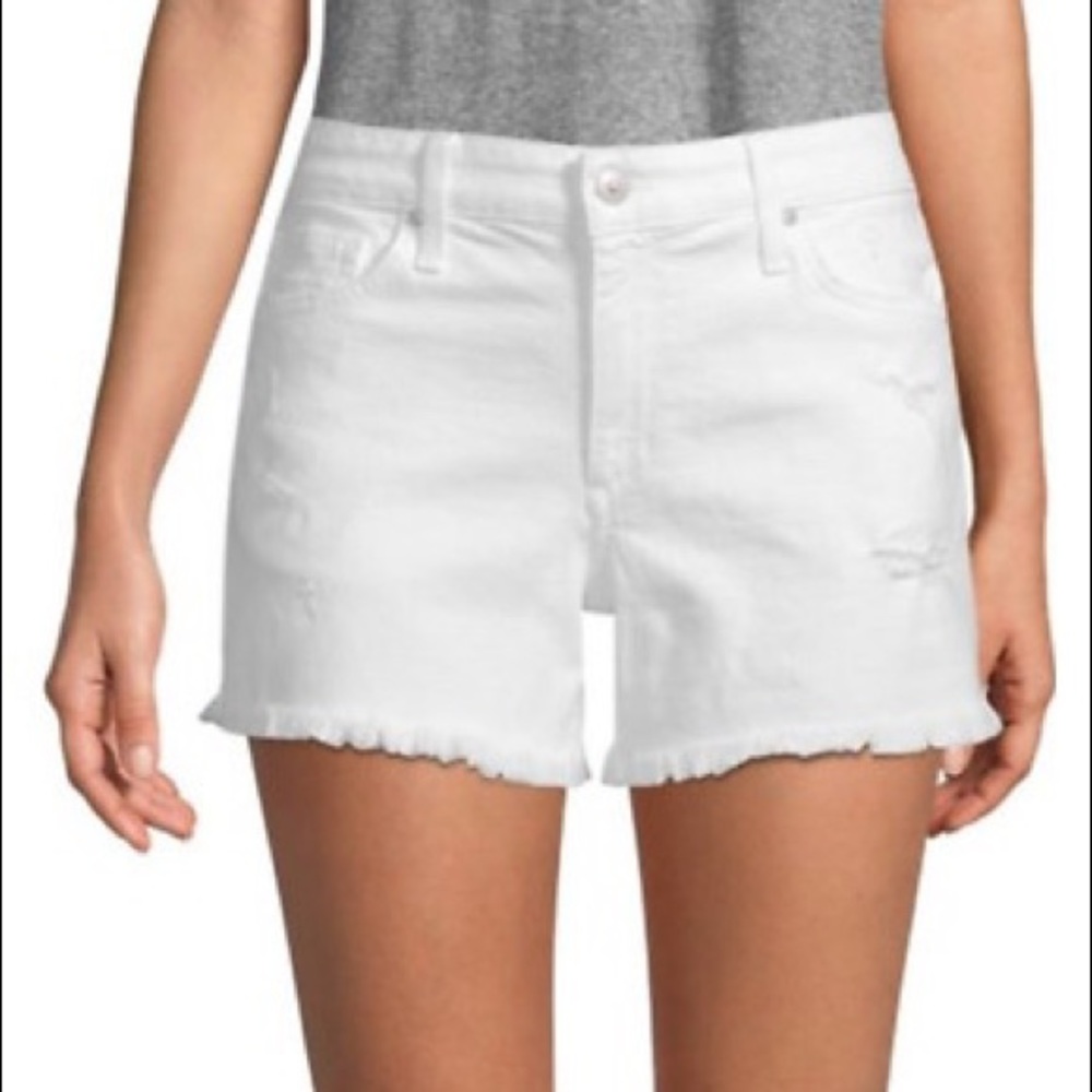 Joe's Jeans White Frayed Hem Denim Cutoff Shorts